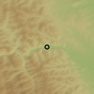 Shaded relief of the 51 km around Viişoara, drawn from the GMTED2010 grid