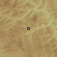 Shaded relief of the 51 km around Bicazu Ardelean, drawn from the GMTED2010 grid