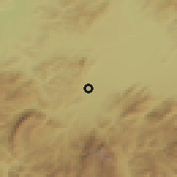 Shaded relief of the 51 km around Vulcan, drawn from the GMTED2010 grid