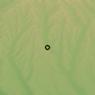 Shaded relief of the 52 km around Zătreni, drawn from the GMTED2010 grid