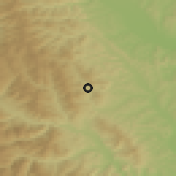 Shaded relief of the 51 km around Zemeş, drawn from the GMTED2010 grid