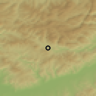Shaded relief of the 51 km around Zlatna, drawn from the GMTED2010 grid