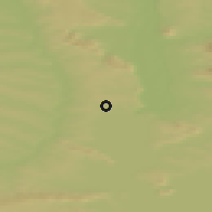 Shaded relief of the 47 km around Bratsk, drawn from the GMTED2010 grid