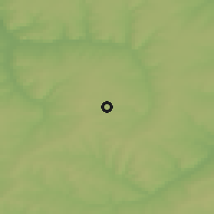 Shaded relief of the 48 km around Bugulma, drawn from the GMTED2010 grid
