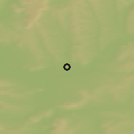Shaded relief of the 47 km around Chunskiy, drawn from the GMTED2010 grid