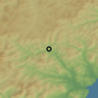 Shaded relief of the 52 km around Dalnegorsk, drawn from the GMTED2010 grid