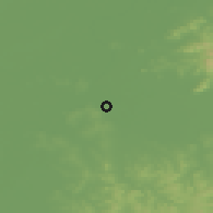 Shaded relief of the 51 km around Dalnerechensk, drawn from the GMTED2010 grid