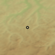 Shaded relief of the 46 km around Aldan, drawn from the GMTED2010 grid