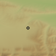 Shaded relief of the 52 km around Ekazhevo, drawn from the GMTED2010 grid