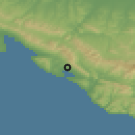 Shaded relief of the 52 km around Gelendzhik, drawn from the GMTED2010 grid