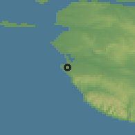 Shaded relief of the 52 km around Guyguqey, drawn from the GMTED2010 grid