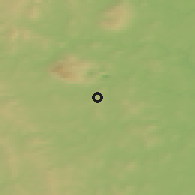 Shaded relief of the 46 km around Kachkanar, drawn from the GMTED2010 grid
