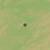 Shaded relief of the 48 km around Kaltan, drawn from the GMTED2010 grid
