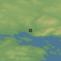 Shaded relief of the 42 km around Kandalaksha, drawn from the GMTED2010 grid