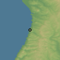 Shaded relief of the 51 km around Kholmsk, drawn from the GMTED2010 grid