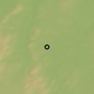 Shaded relief of the 46 km around Kirovgrad, drawn from the GMTED2010 grid
