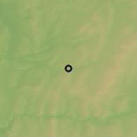 Shaded relief of the 46 km around Kizel, drawn from the GMTED2010 grid