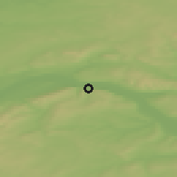 Shaded relief of the 46 km around Kodinsk, drawn from the GMTED2010 grid