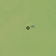 Shaded relief of the 48 km around Korkino, drawn from the GMTED2010 grid