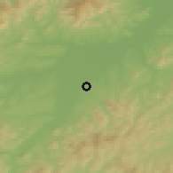 Shaded relief of the 52 km around Arsenyev, drawn from the GMTED2010 grid