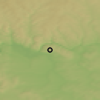 Shaded relief of the 47 km around Krasnoyarsk-45, drawn from the GMTED2010 grid