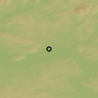 Shaded relief of the 48 km around Kuragino, drawn from the GMTED2010 grid