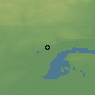 Shaded relief of the 42 km around Labytnangi, drawn from the GMTED2010 grid