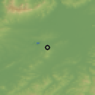 Shaded relief of the 51 km around Luchegorsk, drawn from the GMTED2010 grid