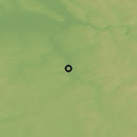 Shaded relief of the 46 km around Lysva, drawn from the GMTED2010 grid