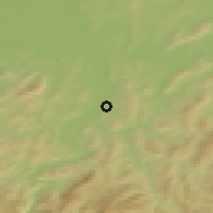 Shaded relief of the 49 km around Mayma, drawn from the GMTED2010 grid