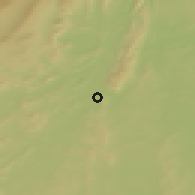 Shaded relief of the 47 km around Miass, drawn from the GMTED2010 grid