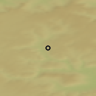 Shaded relief of the 42 km around Aykhal, drawn from the GMTED2010 grid