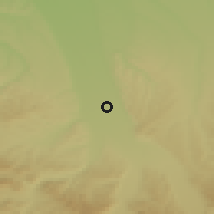 Shaded relief of the 52 km around Mostovskoy, drawn from the GMTED2010 grid
