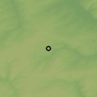 Shaded relief of the 48 km around Aznakay, drawn from the GMTED2010 grid