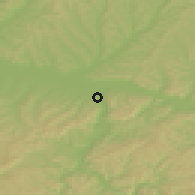 Shaded relief of the 48 km around Myski, drawn from the GMTED2010 grid