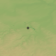 Shaded relief of the 48 km around Bachatskiy, drawn from the GMTED2010 grid