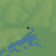 Shaded relief of the 51 km around Novocherkassk, drawn from the GMTED2010 grid