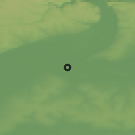 Shaded relief of the 48 km around Novokuybyshevsk, drawn from the GMTED2010 grid