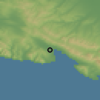 Shaded relief of the 52 km around Novorossiysk, drawn from the GMTED2010 grid