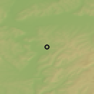 Shaded relief of the 48 km around Osinniki, drawn from the GMTED2010 grid