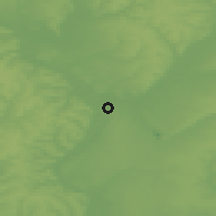 Shaded relief of the 49 km around Pavlovsk, drawn from the GMTED2010 grid
