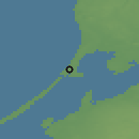 Shaded relief of the 48 km around Baltiysk, drawn from the GMTED2010 grid
