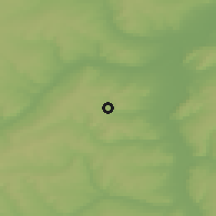 Shaded relief of the 48 km around Bavly, drawn from the GMTED2010 grid