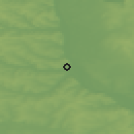 Shaded relief of the 47 km around Sarapul, drawn from the GMTED2010 grid