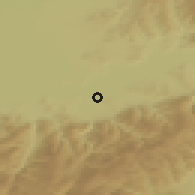 Shaded relief of the 49 km around Selenginsk, drawn from the GMTED2010 grid