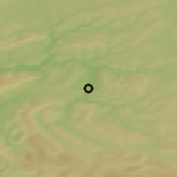 Shaded relief of the 47 km around Sim, drawn from the GMTED2010 grid