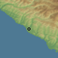 Shaded relief of the 52 km around Sochi, drawn from the GMTED2010 grid