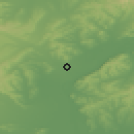 Shaded relief of the 49 km around Solnechnyy, drawn from the GMTED2010 grid