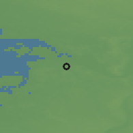 Shaded relief of the 47 km around Sovetsk, drawn from the GMTED2010 grid