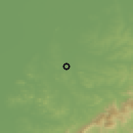 Shaded relief of the 52 km around Spassk-Dalniy, drawn from the GMTED2010 grid